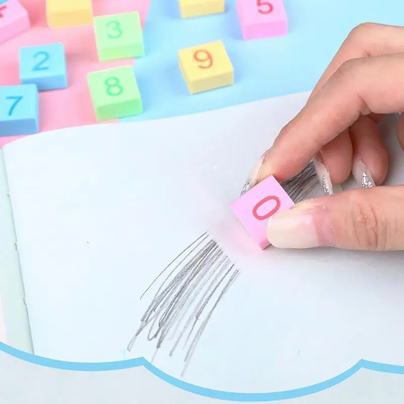 School Erasers Fun 24 Boxes Numbers Erasers Addition Subtraction Multiplication Division Learning Eraser Student Stationery