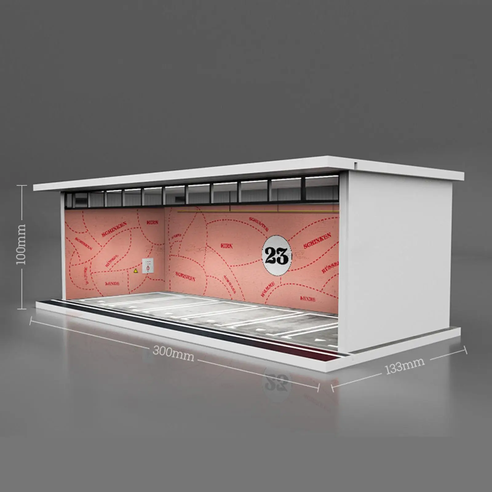 Vetrina per modello di veicolo 1/64 con display per garage per auto con protezione luci a LED