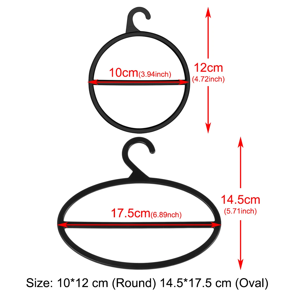 10Pcs Oval/Round Hanger Multi Purpose Plastic Rack Scarf Belt Tie Clothes Display Holder Wardrobe Cloakroom Bedroom Saving-Space