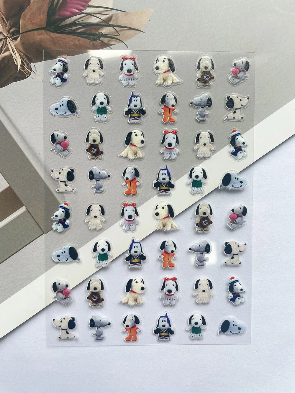 Pvc Mini Cute Cartoon Snoopy Animation Characters Poster Goods Stickers Nail Art Diy Guitar Phone Laptop Graffiti Sticker Gifts