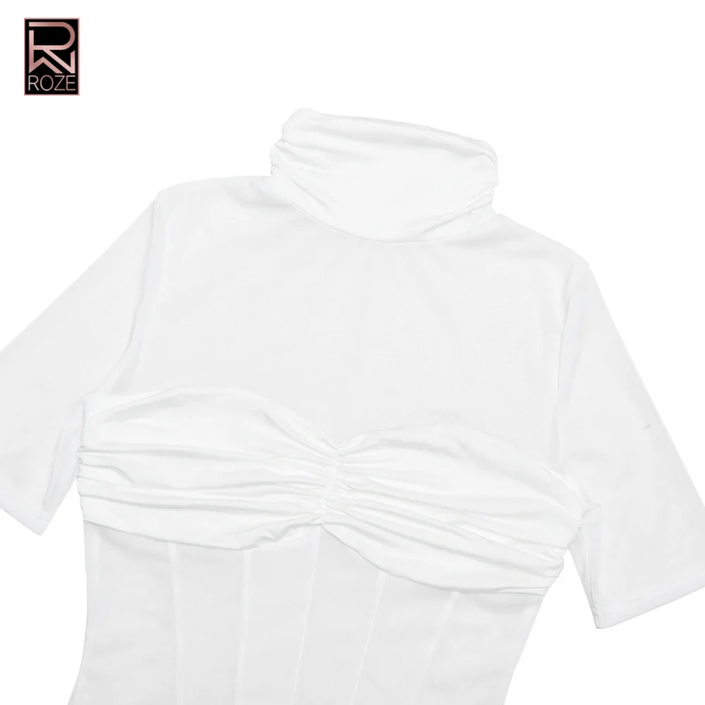 Półprzezroczysta sukienka bodycon - golf i krótki rękaw, sukienka na randkę