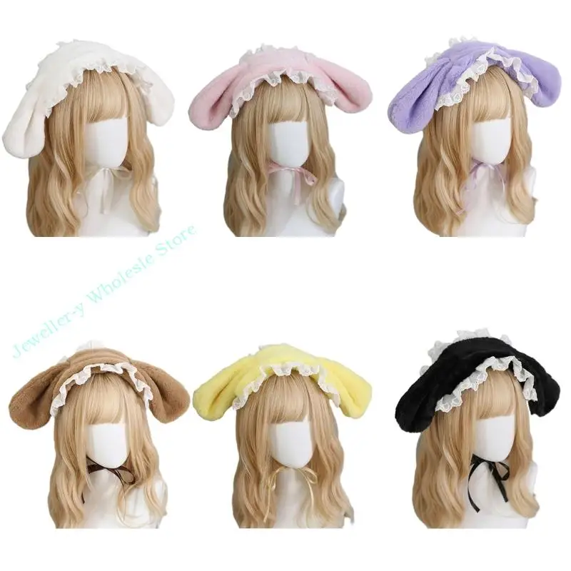 

R7UF Plush Rabbit Ears Headband Cosplay Costume Hairhoop Party Props Headpiece ComicShow Headdress Girls Anime Accessories