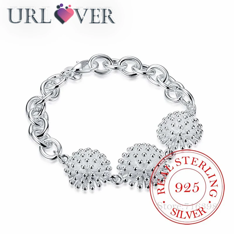 

925 Sterling Silver Bracelet Korean Fireworks Shaped Charm Bracelets & Bangles Chains For Men and Women Fine Jewelry Party Gift