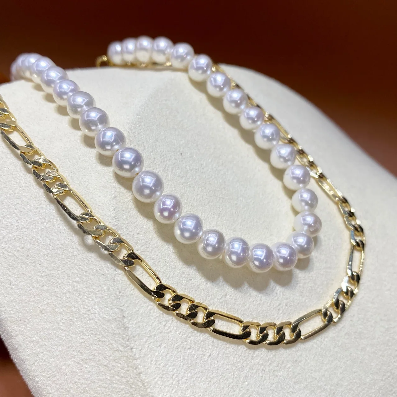 

natural 5-6mm white Pearl clavicle chain Joker high-grade Pendant necklace female ins light luxury niche