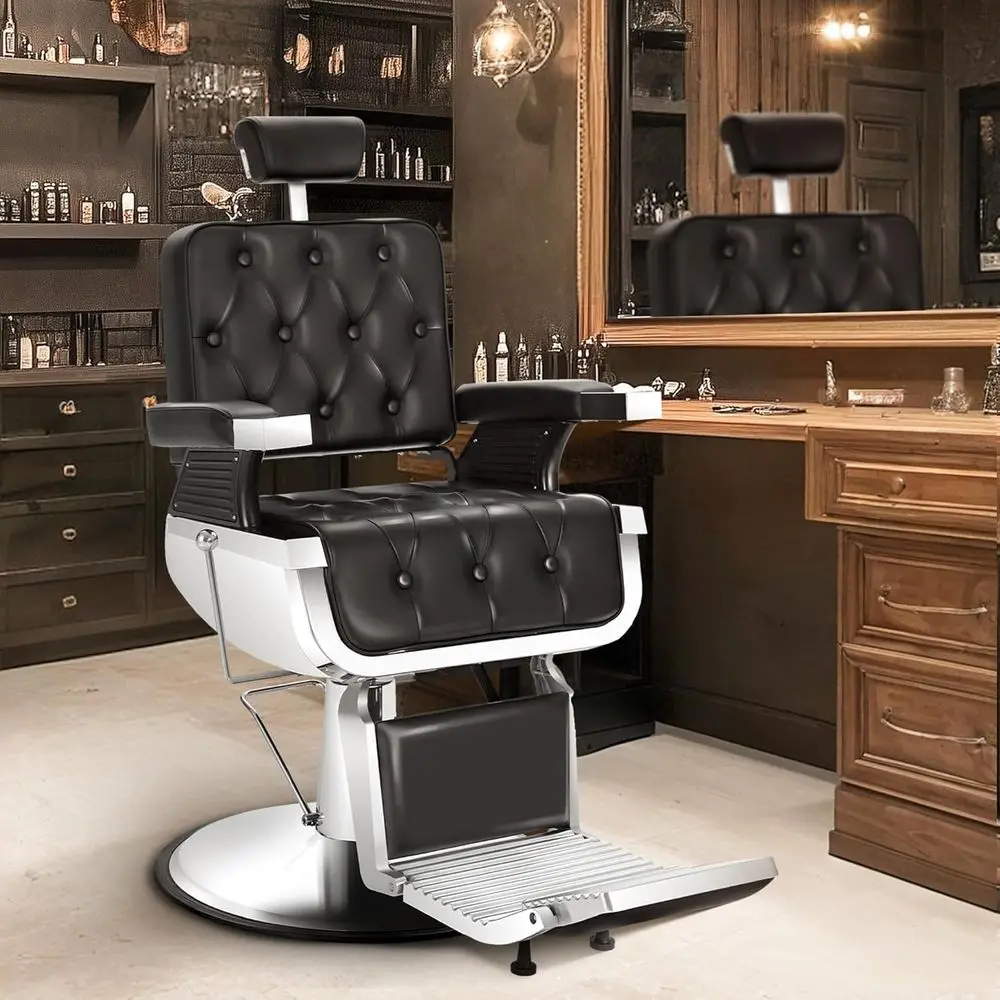 

Stylish Reclining Salon Chair for Barbers and Stylists, Supporting Up to 500lbs, Pro Spa Shampoo Equipment