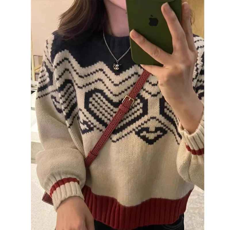 

Short Length Crew Neck Sweater Womens Autumn Winter New Arrival Hot Sale Loose Lazy Style Super Nice Inner Wear Base Layer Top
