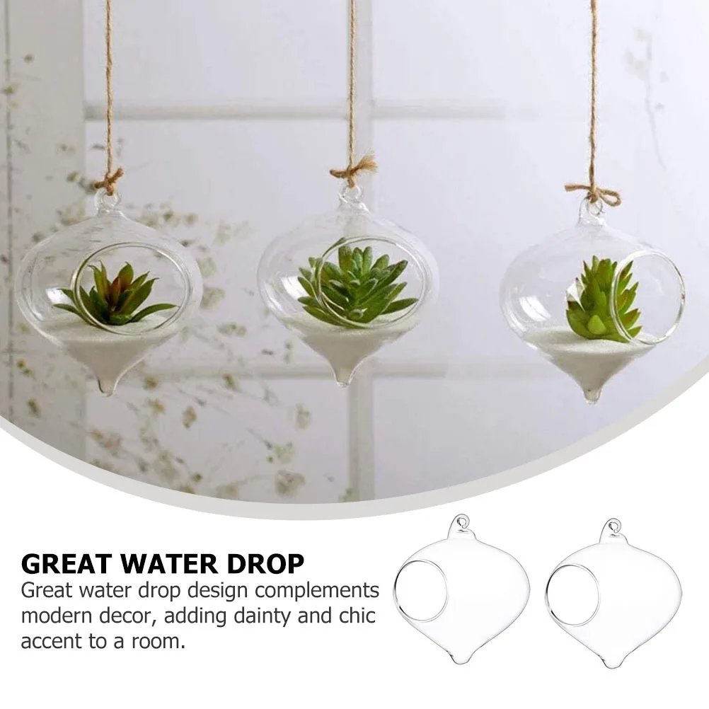 

4Pcs Transparent Glass Hanging Terrariums Modern Succulent Holders Decorative Plant Containers Glass Terrarium