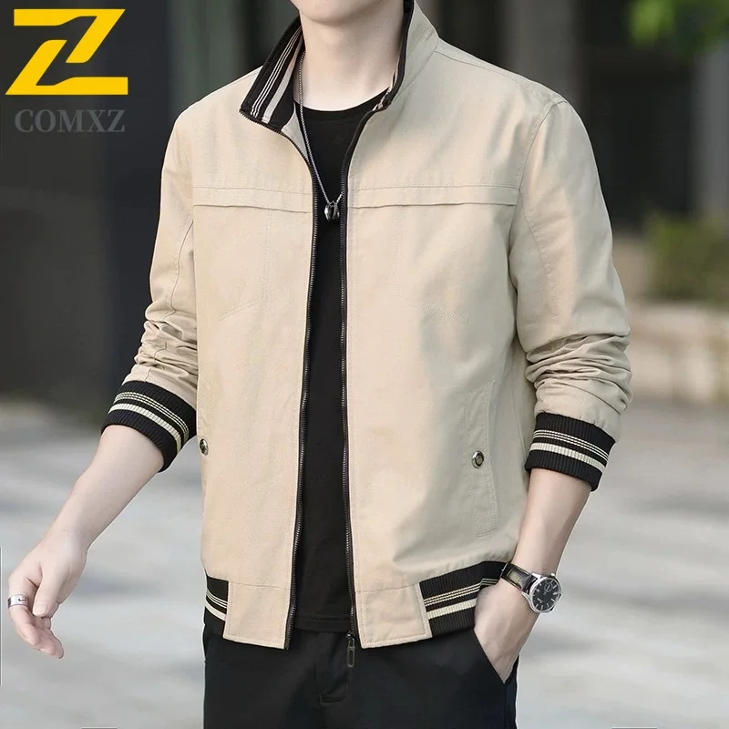 

Водонепроницаемая модная мужская куртка, весна-осень 202, новая карманная износостойкая ветровка, бейсбольное пальто, тонкие куртки-карго