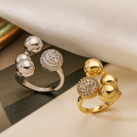 Mafisar Statement Exaggerated Design Finger Rings For Women Shiny AAA CZ Inlay Gold/Silver Color Copper Party Jewelry