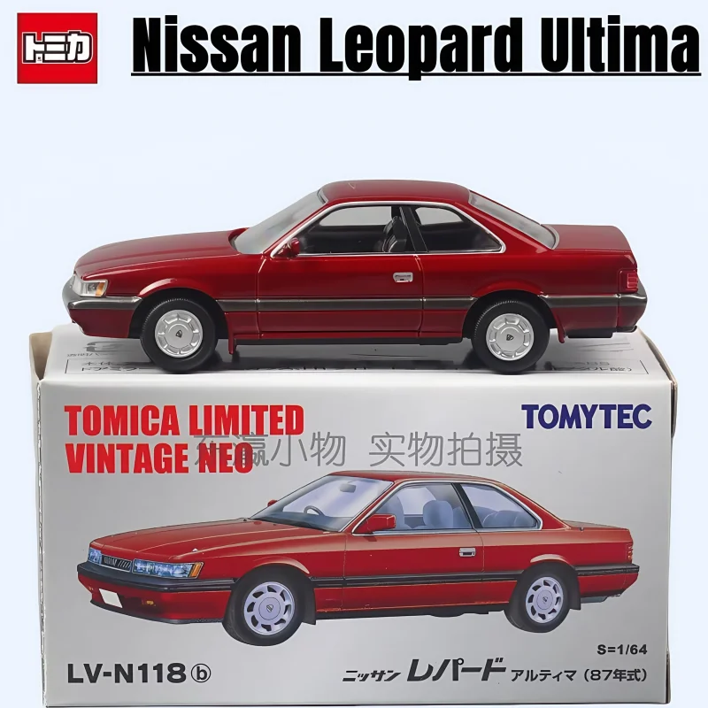 TOMICA TLV 1:64, LV-N118b Nissan Leopard Ultima, alloy die-cast simulation miniature car Fashion play model, toy gift for boys.