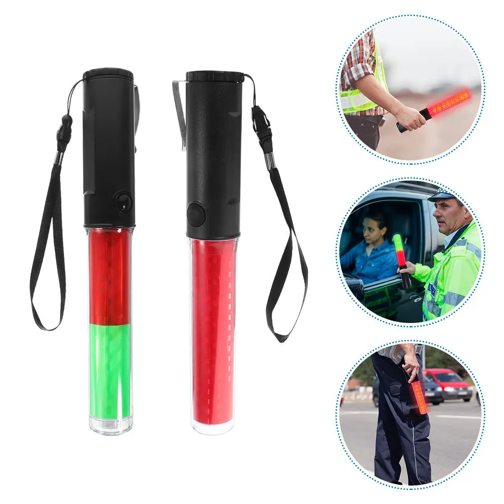 

2Pcs 26Cm LED Signal Wands Portable Traffic Light Sticks for Air Marshaling Parking Control Concert Event Safety Night Direction