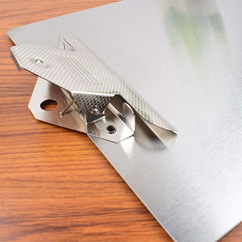 File Folder Metal Clipboard A4 Stainless Steel Clip Board Organizer Binder Board Menu Splint For Office School Teach