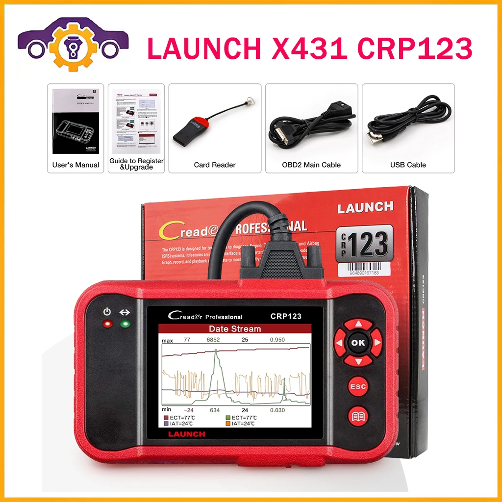 

2023 LAUNCH X431 CRP123 OBD2 Scanner Car Automotive Diagnostic Tools Engine ABS SRS AT CRP123 Code Reader PK CRP123X CRP123