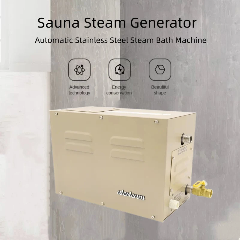 

3KW 4.5KW Automatic Stainless Steel Steam Generator Household Steaming Sauna Room Steam Bath Spa Room Digital Controller AT-30