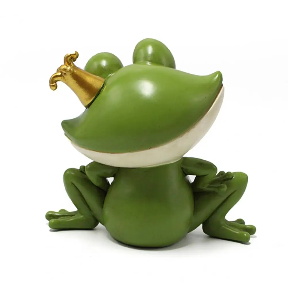 Outdoor Frog Statue Weatherproof Prince Frog Key Hider Sculpture for Outdoor Yard Decoration Secret Key Holder for House