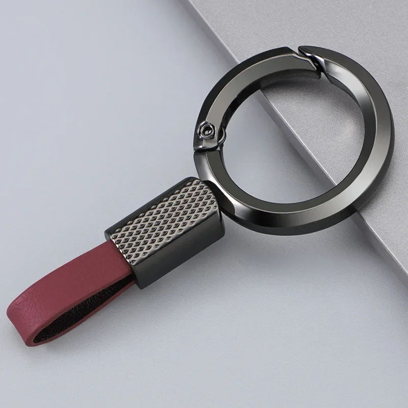 LLavero de cuero PU corto de Metal con logotipo personalizado, grabado láser, nombre, número, colgante de llavero de coche, llaveros Vintage personalizados, regalo