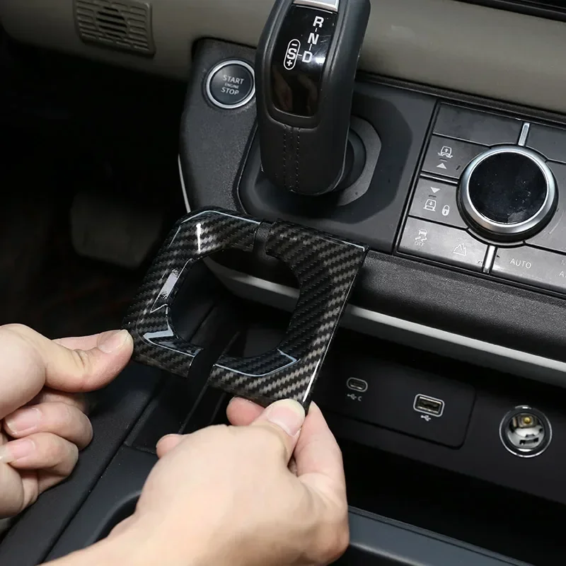 

For Land Rover Defender 90 110 130 2020-2024 ABS Carbon Fiber Car Center Console Gear Shift Cover Trim Interior Car Accessories
