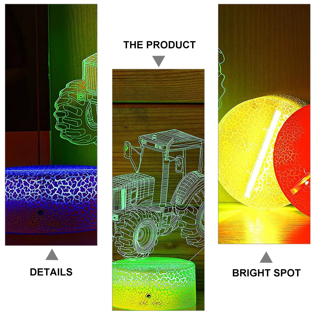 1 مجموعة 1 مجموعة تغيير Led ليلة مزهرية مضيئة مزودة بقاعدة مربع اللمس مصباح عرض موقف لغرفة النوم مكتب ديكور حامل #4