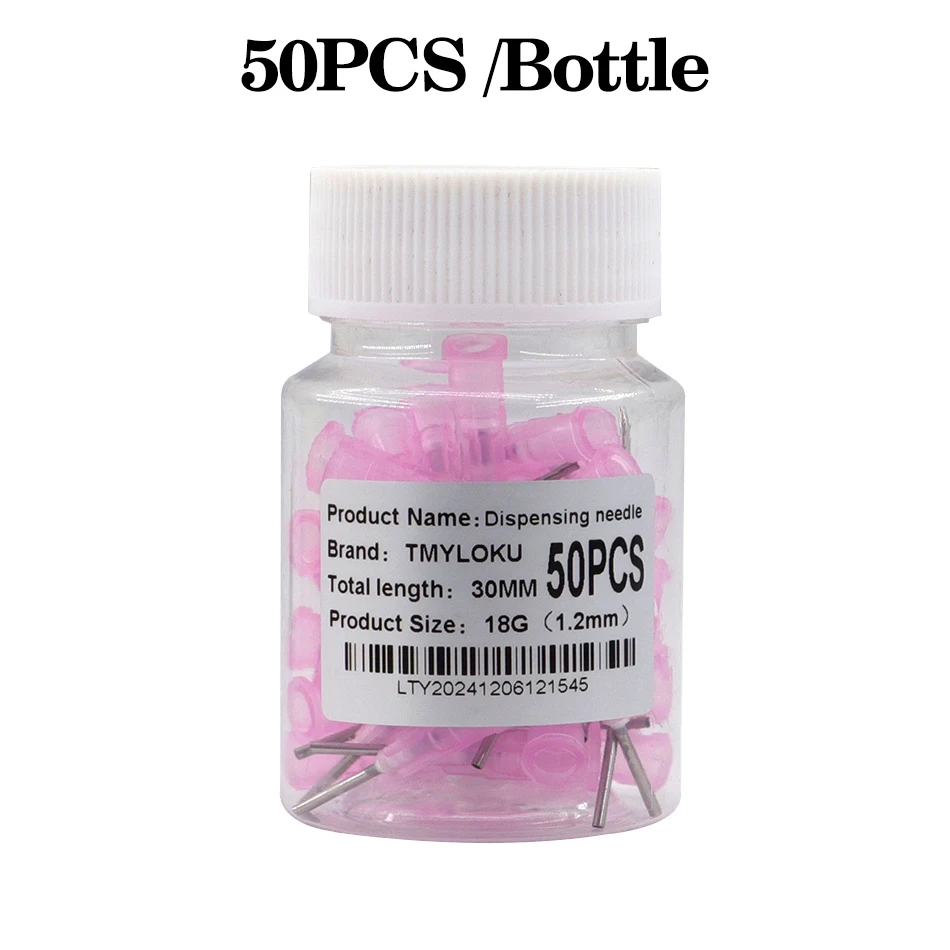 50Pcs 14-30G 15Models Availlable Steel Dispensing Tapered Pinhead Glue Liquid Dispenser Needles for Dispenser Controller