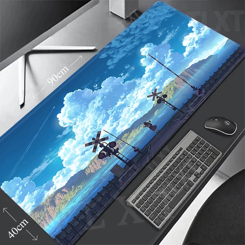 Blue Sky Large Mouse Pad 120x55cm Big Computer Mousepads Gaming Mousepad Table Keyboard Mat Gamer Mouse Pads Anime Desk Mats