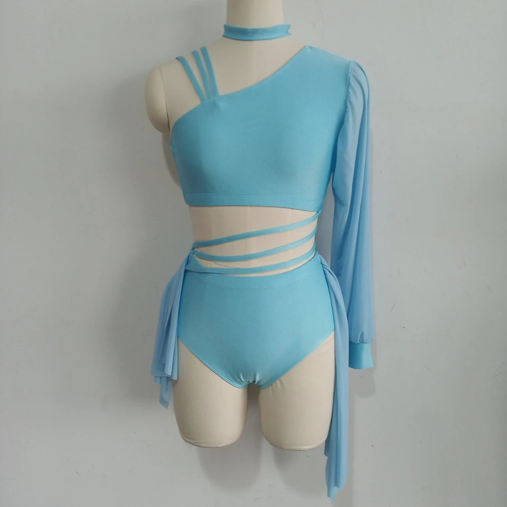 Kindermeisjes Detailhandel En Groothandel Nylon/Lycra Mesh Moderne Dans Ballet Body Suit Training Pak Dansschool Groep Performance