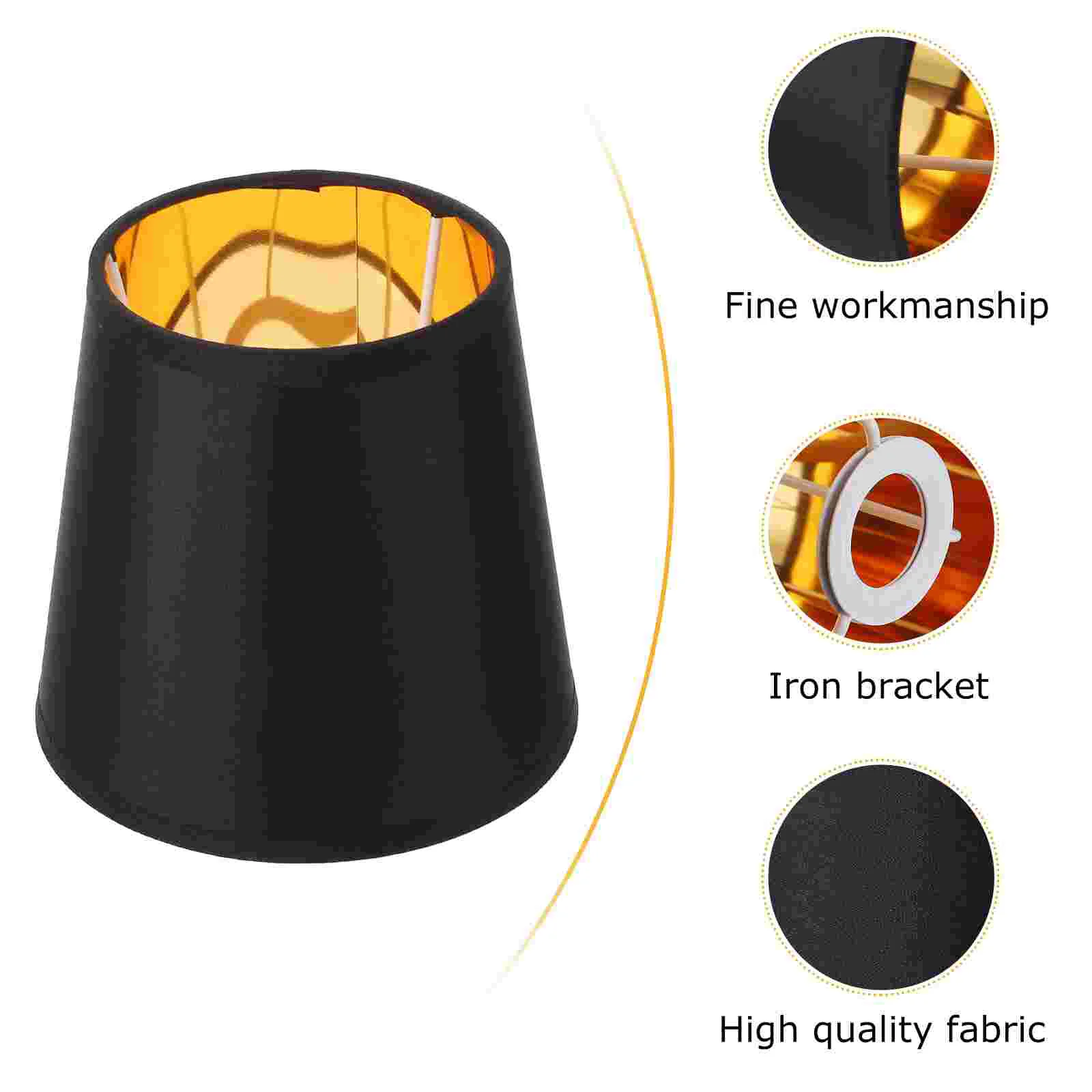 Lamp Shade Black Table Wall Lamp Shade Decorative E14 Lampshade Fixture Drum Light Lamp Shade 15X9X12CM