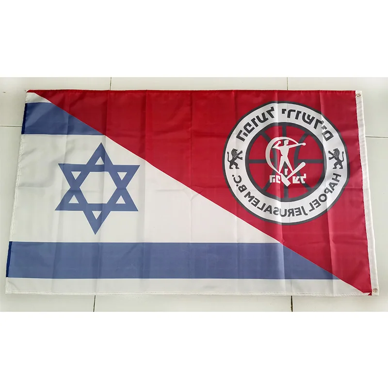 Half BC Hapoel Jerusalem Half Israel Flag 60x90cm 90x150cm Decoration Banner for Home and Garden