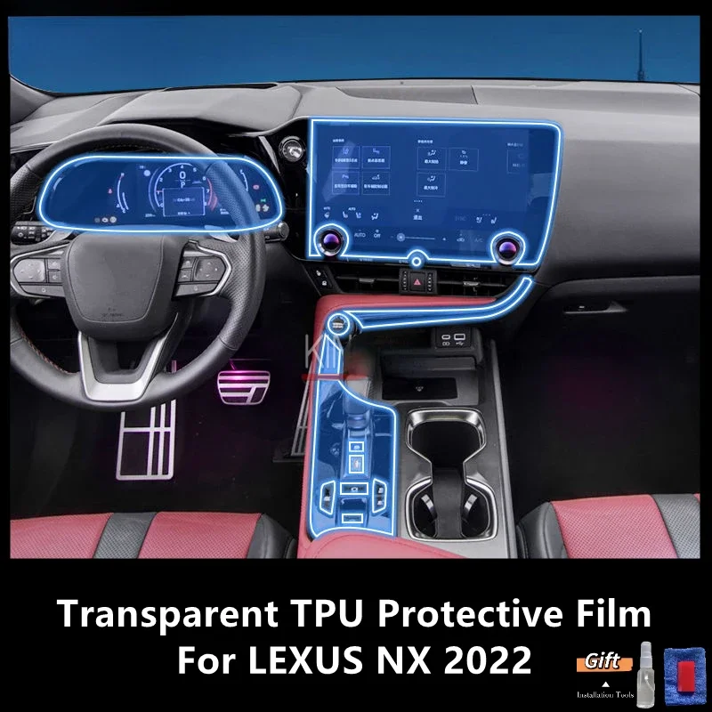 

For LEXUS NX 2022 Car Interior Center Console Transparent TPU Protective Film Anti-scratch Repair Film Accessories Refit