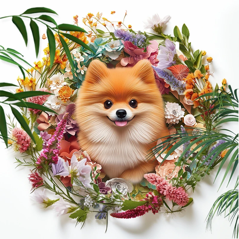 

Customizable Pomeranian Pet Ornaments - Circular Aluminum Decorative Paintings | Unique Pet Souvenir Tombstones