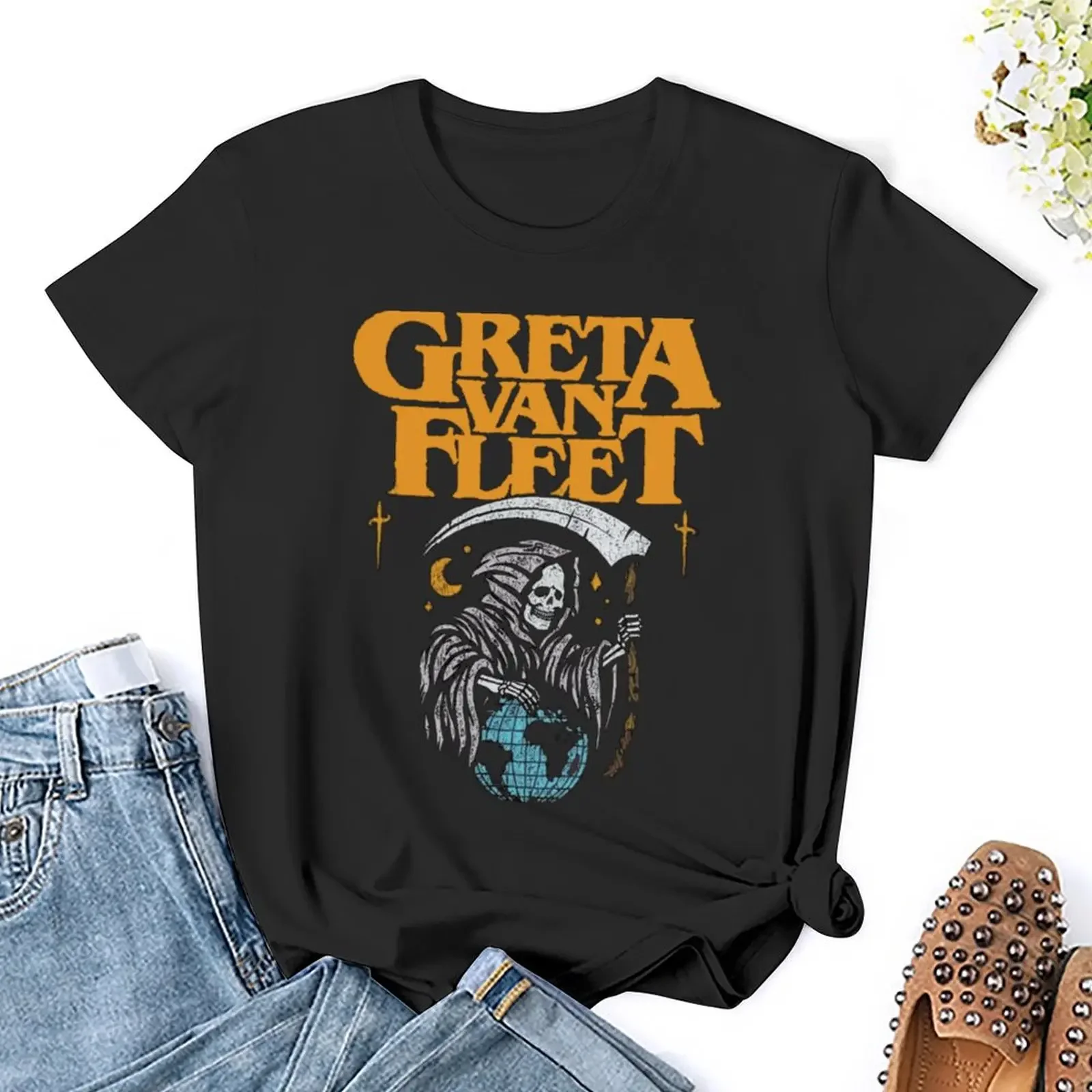 Greeta van fleet4 Greta Van Fleet Shirt, Retro Musical Shirt, Greta Van Fleet Rock Band Shirt, Boho T-Shirt