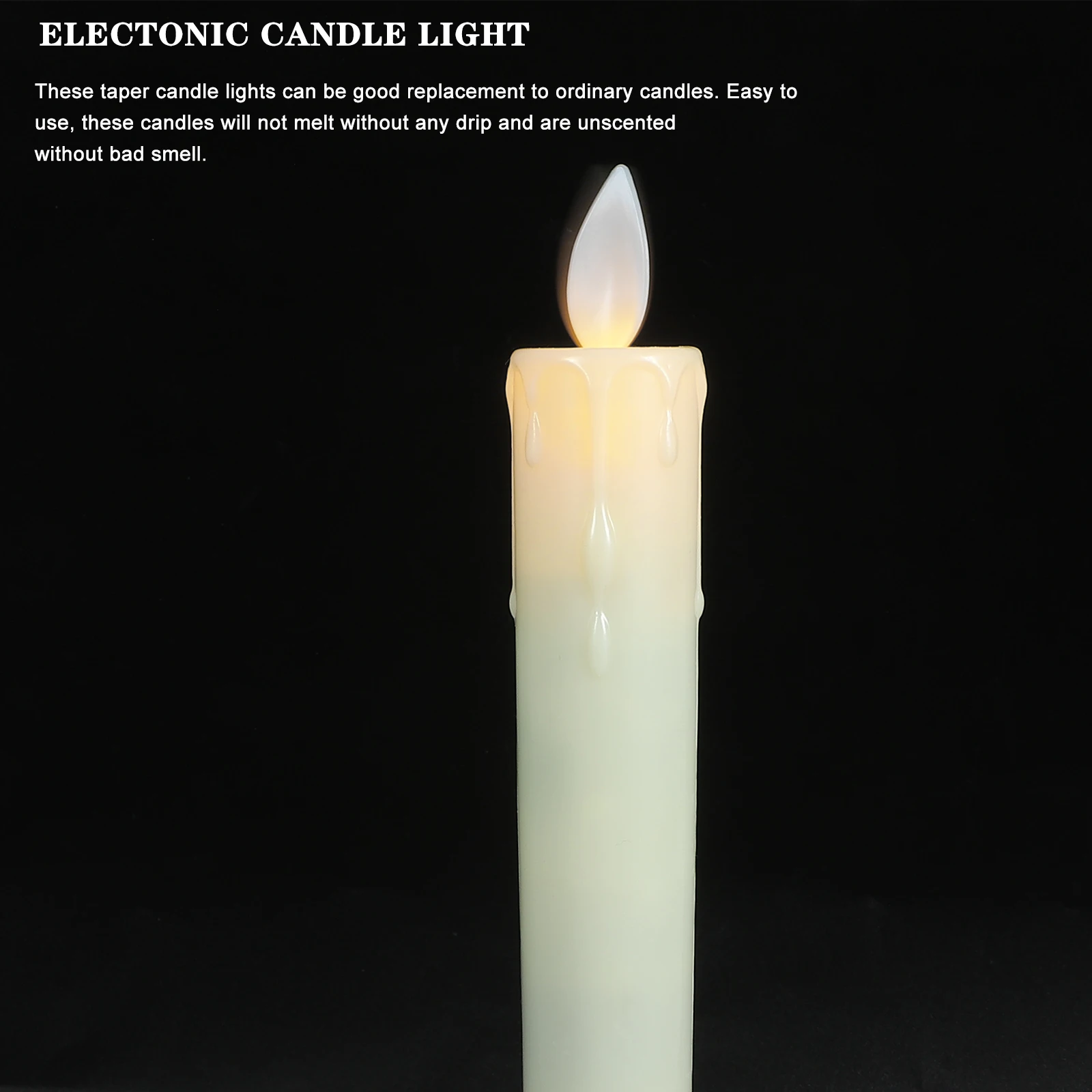 2 stuks decoratieve LED-verlichting herbruikbare bediende taperkaarsen vlamloze ongeparfumeerde lampen voor tafel middelpunt