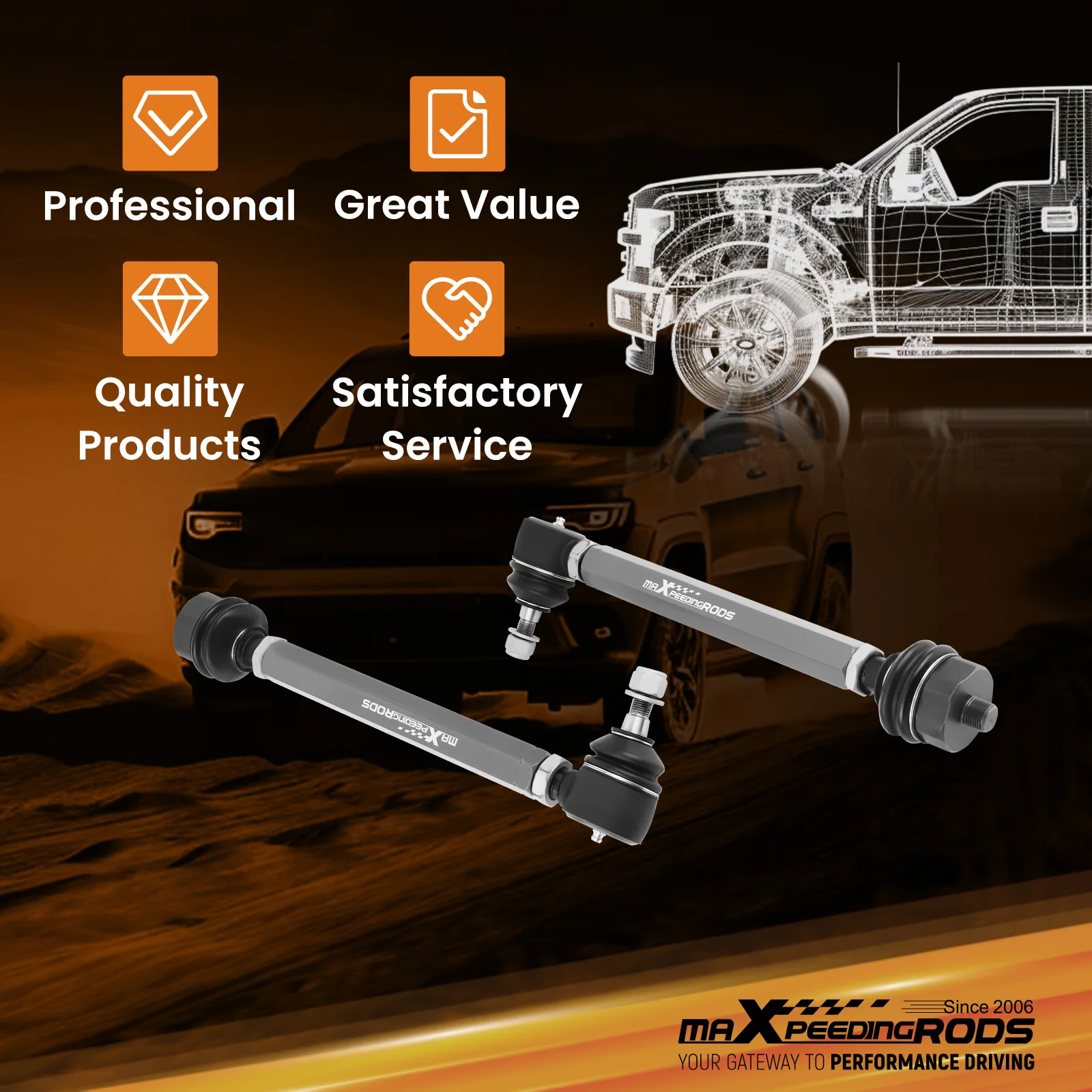 

Комплект рулевых тяг MaXpeedingrods для Silverado Sierra 2500HD 3500HD 4WD 2001-2010 годов выпуска