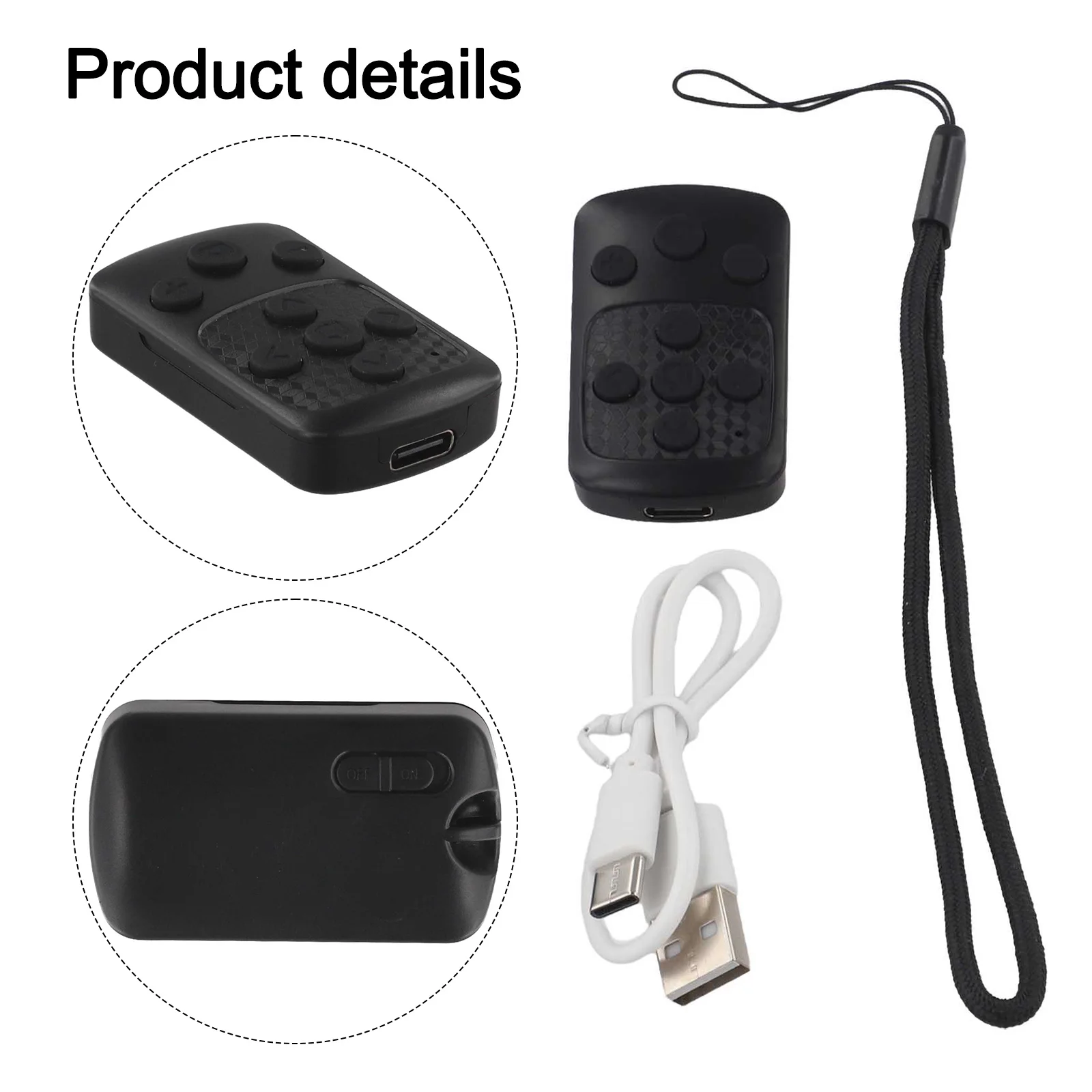 Wireless Camera Remote Control For Android With Zoom Function Front Rear Camera Switch 30H Battery Life For Vlog Photo