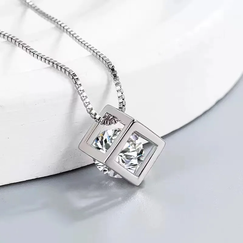 

Серебряное колье 925 пробы с позолотой 18 карат, украшенное одним сверкающим цирконом, цепочка на ключицу для женщин, свадебные украшения, collares