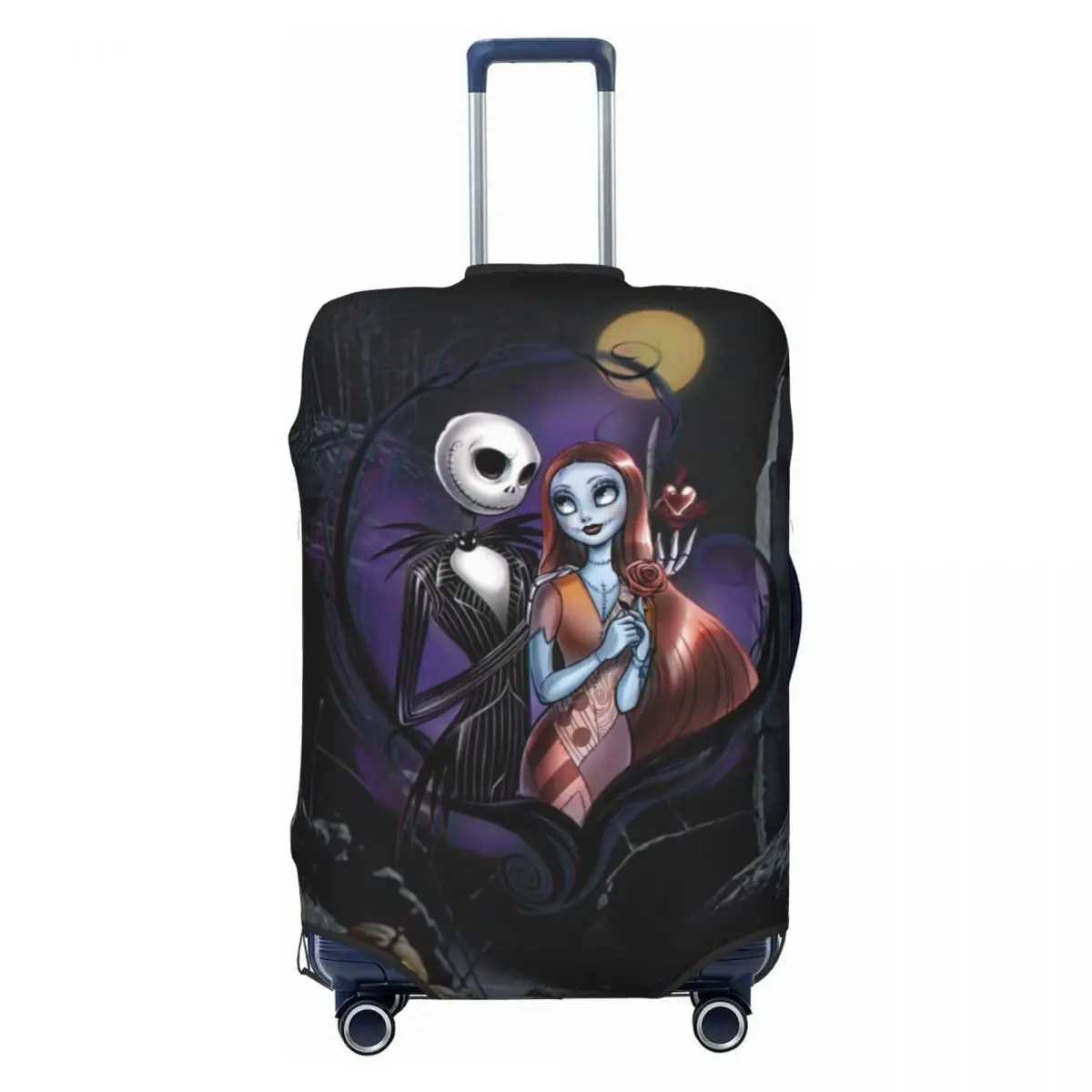 

Christmas Nightmare Skellingtons Skull Suitcase Cover Dust Proof Horror Skeleton Travel Luggage Covers for 18-32 inch