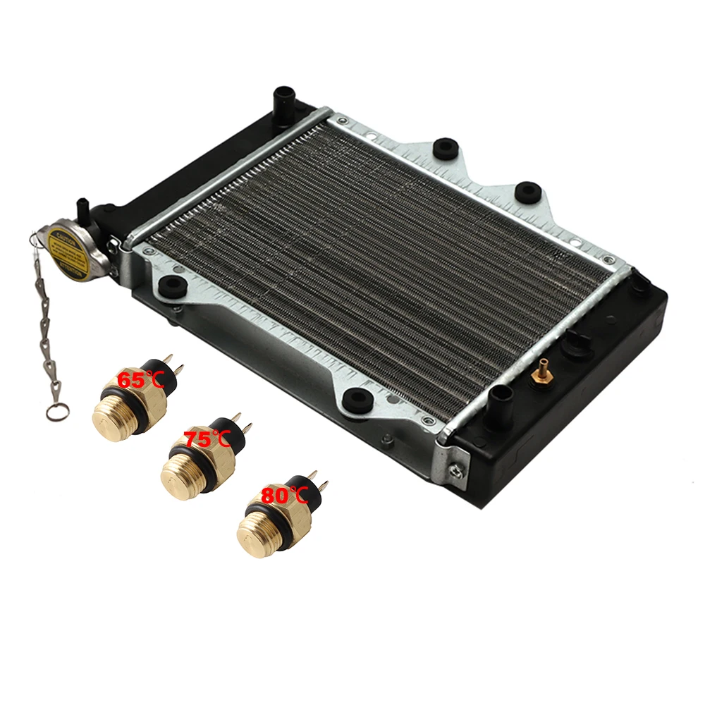 

Motorcycle Water Radiator Universal Radiator Cooling with Thermostat for 150cc 200cc 250cc Off-Road Dirt Bike Cooling Systems