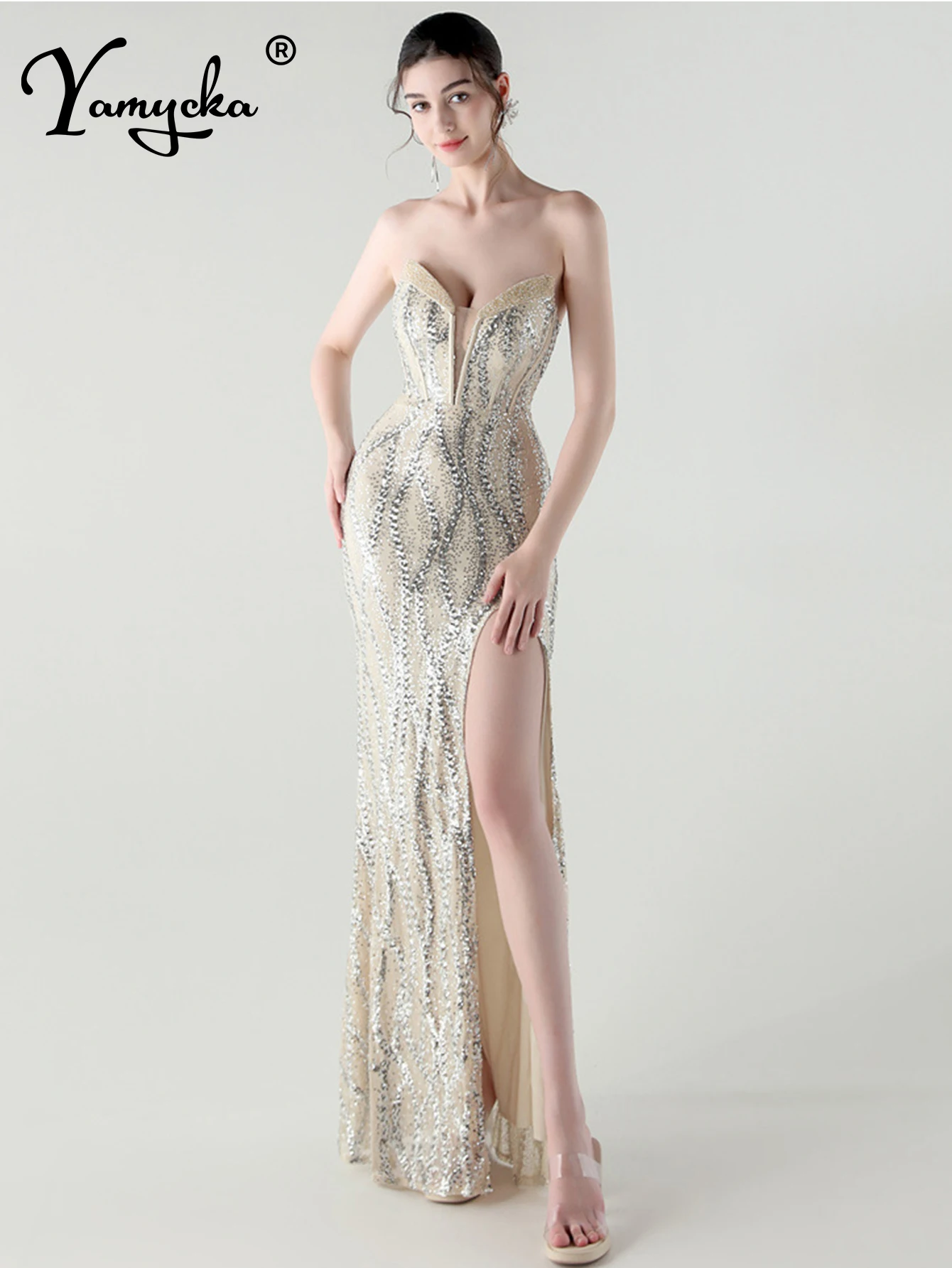 เซ็กซี่สีขาว backless เลื่อมฤดูร้อนชุดผู้หญิงงานแต่งงานชุดยาว 2025 ผู้หญิงหรูหราชุดราตรี vestidos