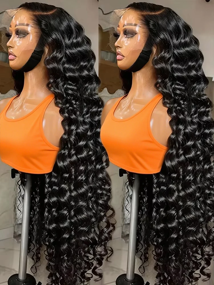 

100% натуральные человеческие волосы HD 13x6, парики с глубокой волной, бразильские, 40 дюймов, 13x4, 360, полностью кудрявые, с кружевной передней частью, для женщин, плотность 250%