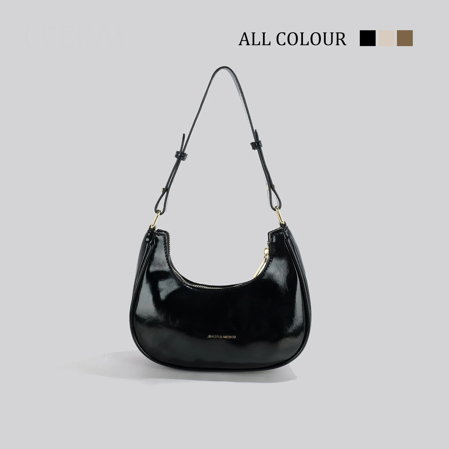 

Autumn Winter Women Glossy Handbags High Grade Textured Solid Female Underarm Bag Korean Fashion Simple Single Shoulder Bag