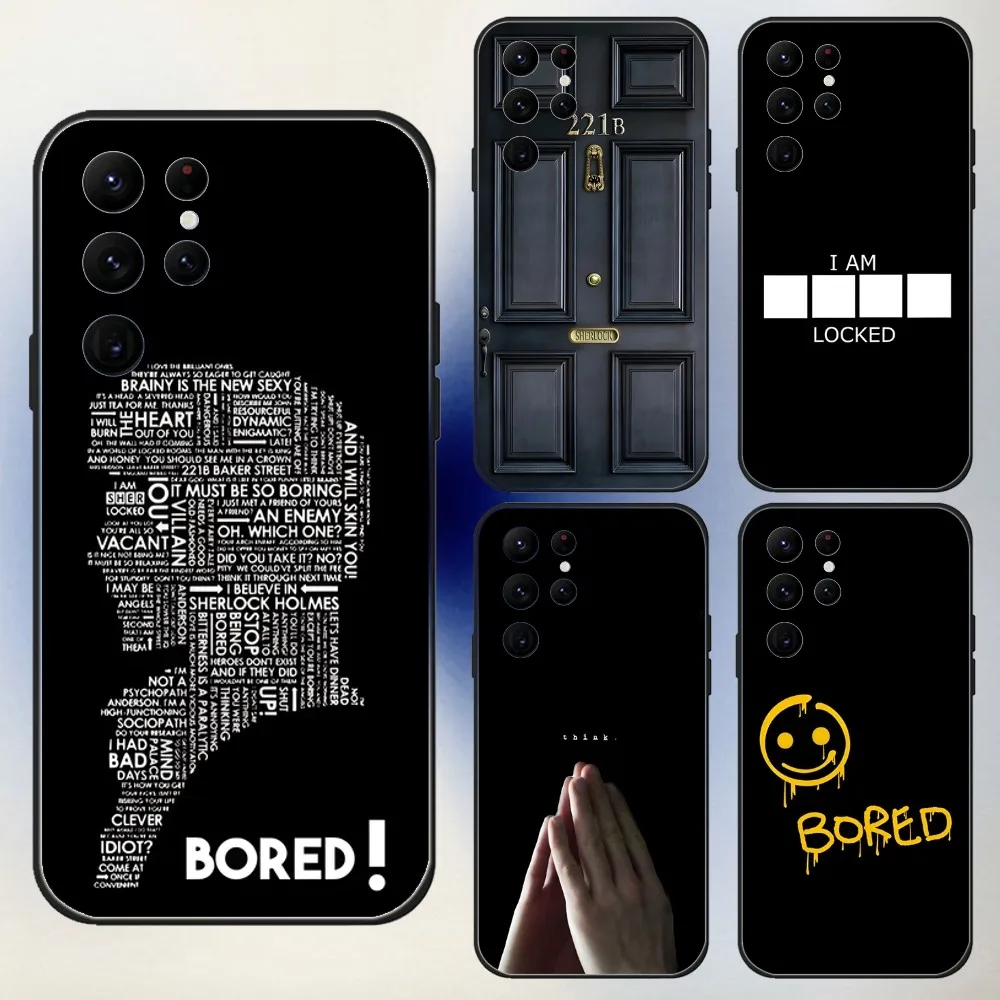 

221b S-Sherlock-Holmes-TV Phone Case For Samsung S24,23,22,30,21,10,9,Ultra,Plus,Lite,FE,5G Black Soft Case