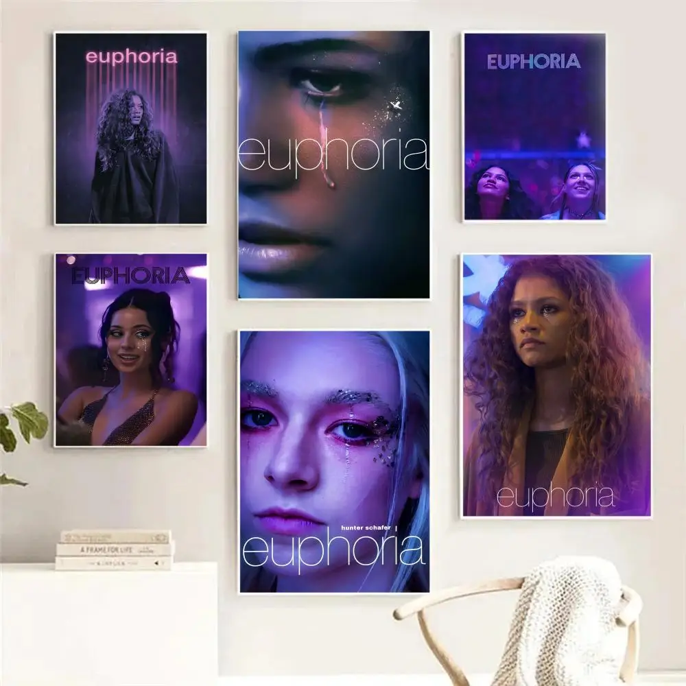E_Euphoria المسلسل التلفزيوني اللوحة الخط صور غرفة نوم المنزل الجدار الداخلي الديكور اللوحة قماش المشارك جدارية فنية