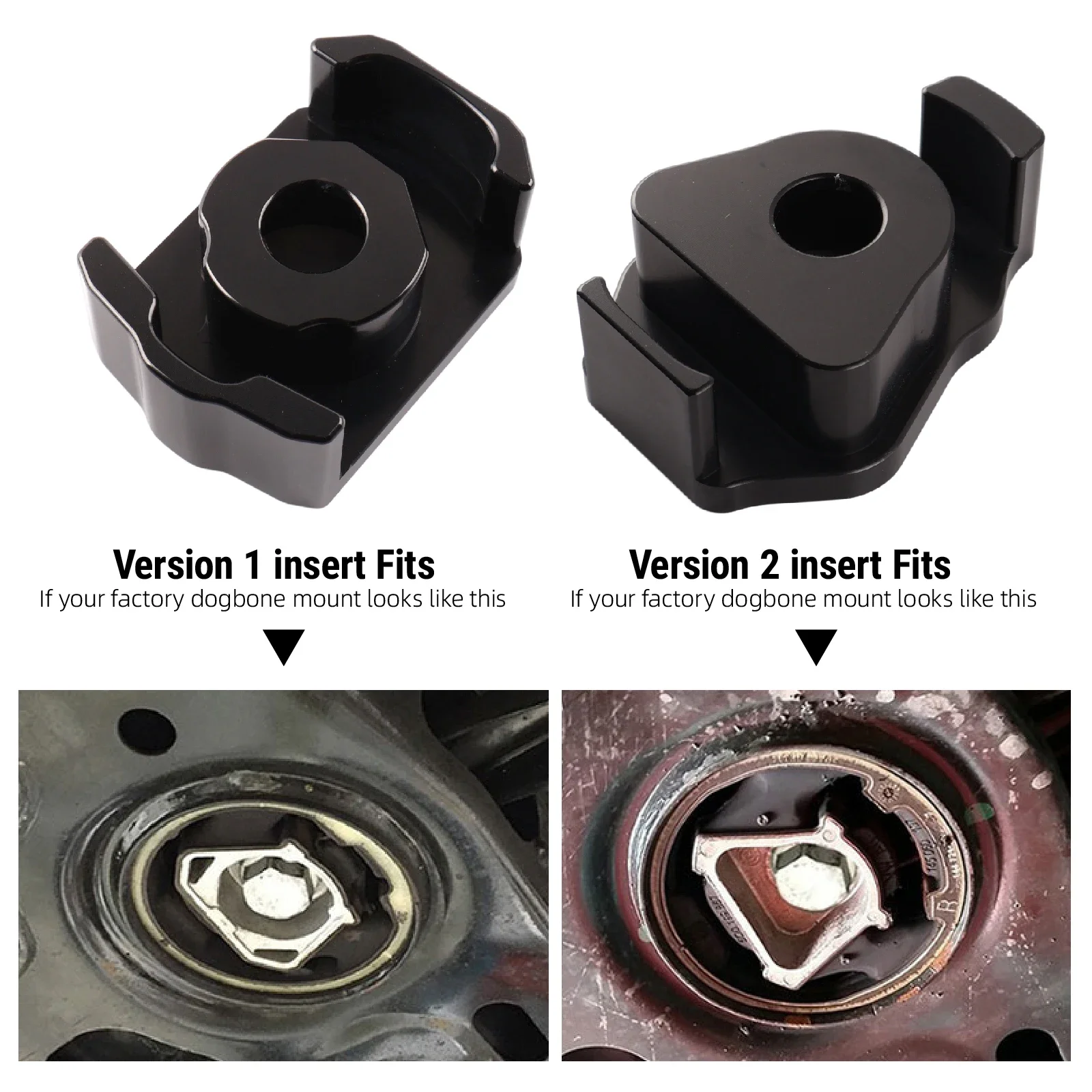PIKBUK Billet Aluminum Dogbone Mount Insert (MQB) For VW Golf/GTI/R 8V (MKVII) & Audi A3 S3 RS3 (MKIII)/TT TTS TTRS