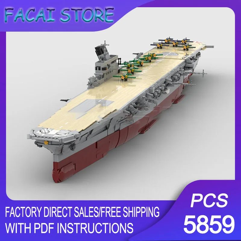 

Warship Model Moc Building Bricks Modular Boat Model Technology Blocks Christmas DIY Toy Construction Gifts