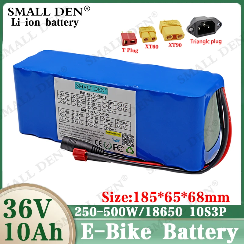 

36V 10S3P 10Ah 500W High Power Capacity 42V 10000mah Lithium Battery Pack 10000mAh Electric Bicycle Bicycle Scooter 15A BMS