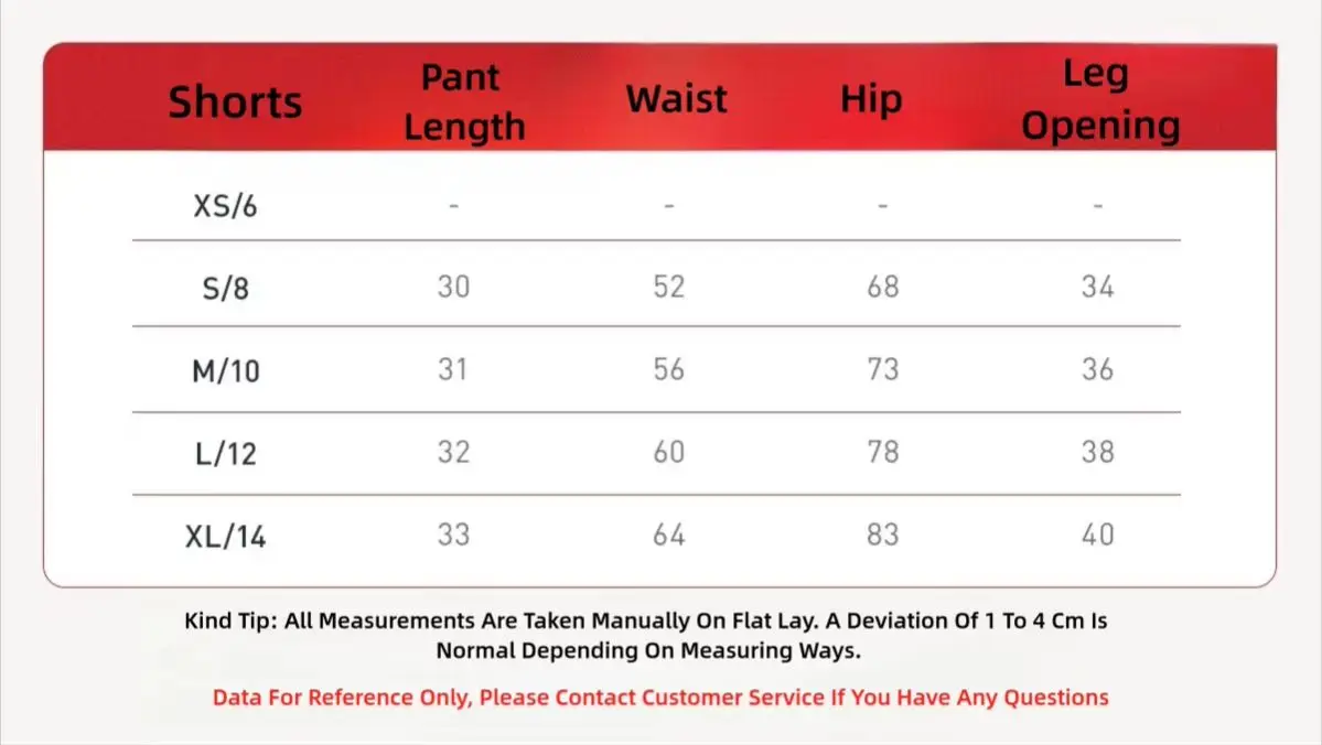 Size chart and fit details