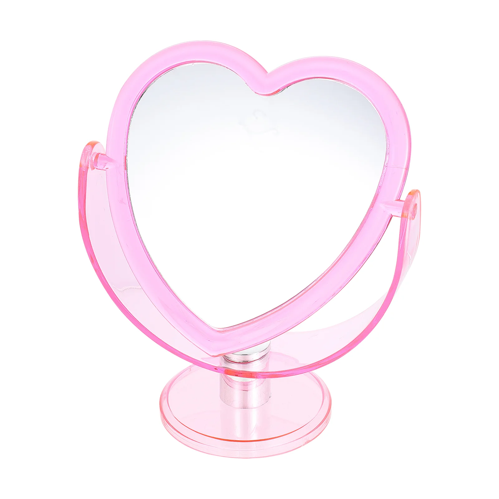 

Rotatable Double Sided Makeup Mirror Travel Decoration Acrylic Heart Shaped