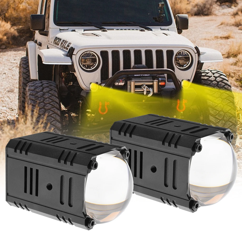 

Senlo Automobile Mini Driving Light Dual Colo for Headlight Auxiliary Spotlight Lamp ATV Scooter Moto Fog Light Accessories 12V