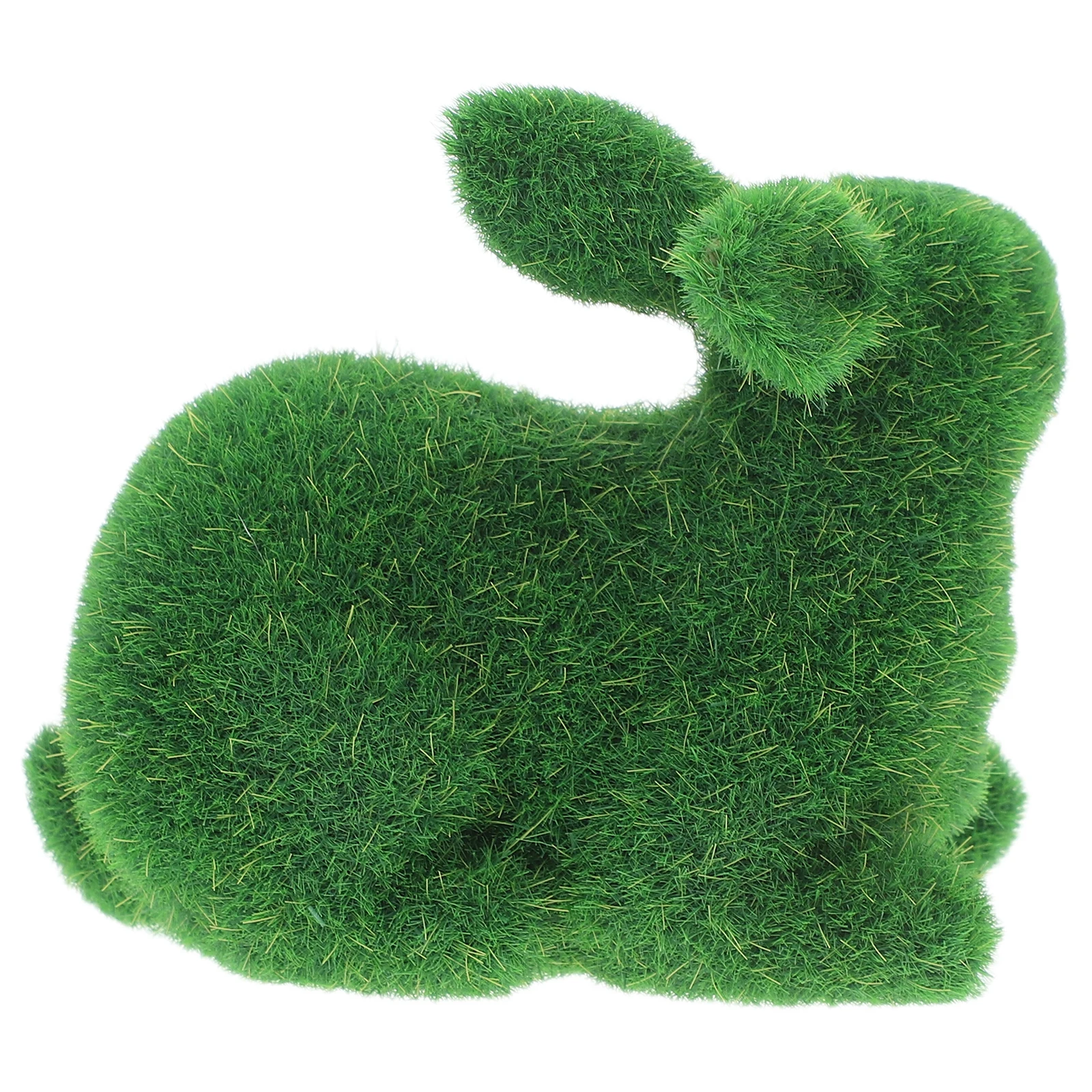 

1pc Easter Decoration Artificial Small Rabbit Bunny Figurine Home Outdoor Decor Table Top Flocked Statue Animal Craft