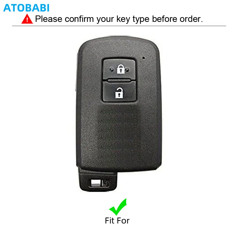 Leather Car Key Case For Toyota Auris Camry RAV4 Avalon Yaris Verso 2012-2018 2 Buttons Smart Keyless Remote Fob Protector Cover
