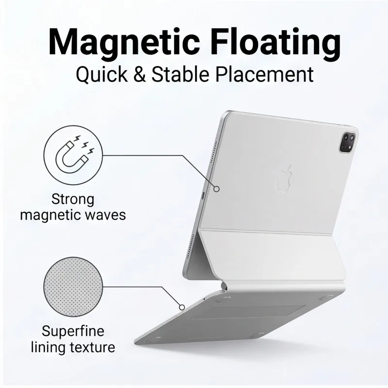 Low Latency Pogo Pin Smart Keyboard Case Trackpad for iPad Air 6 11 iPad Air 11 2025 M3 iPad Pro 11 iPad Air4 Air5 10.9 Protecti